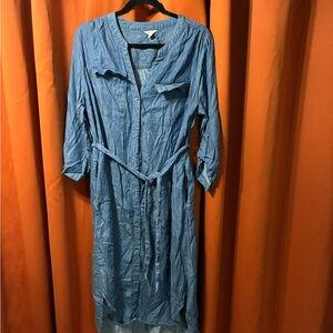 Cato demin Button-Up Dress with Belt